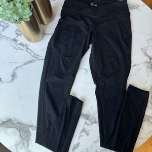 Mesh panel Black Athletic Leggings